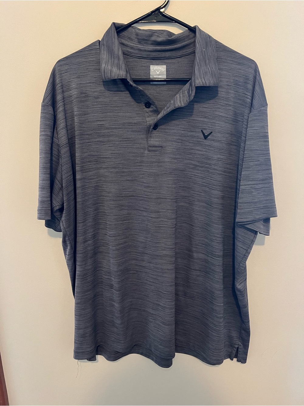 Callaway Men's Gray Striped Performance Polo
